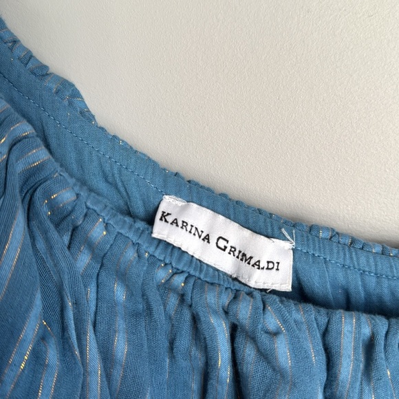 KARINA GRIMALDI Dafne One Shoulder Maxi Dress in Blue Small - Picture 8 of 15